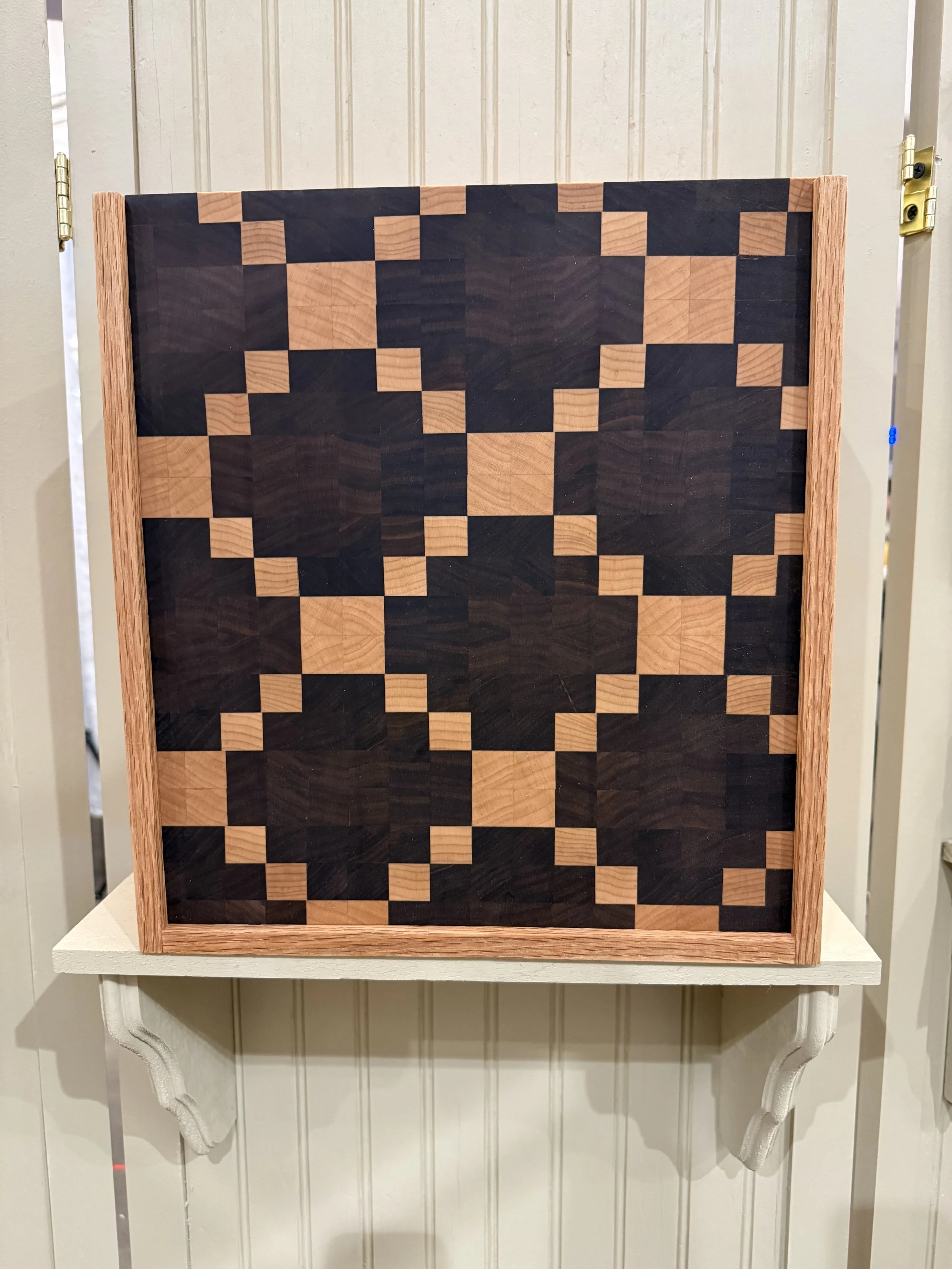 walnut and maple chain quilt