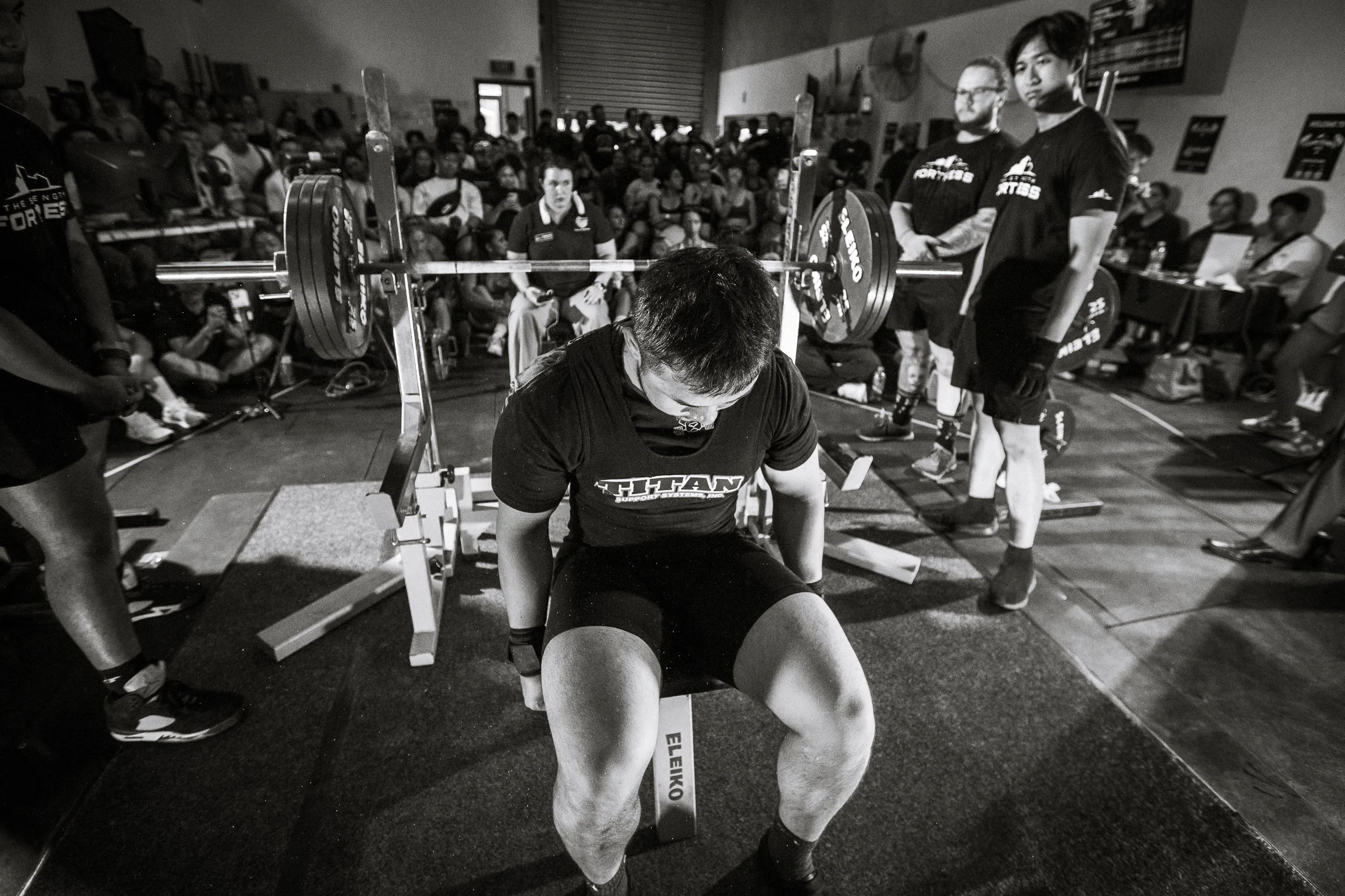 A lifter prepares to bench press at TSF Team Champs 2024