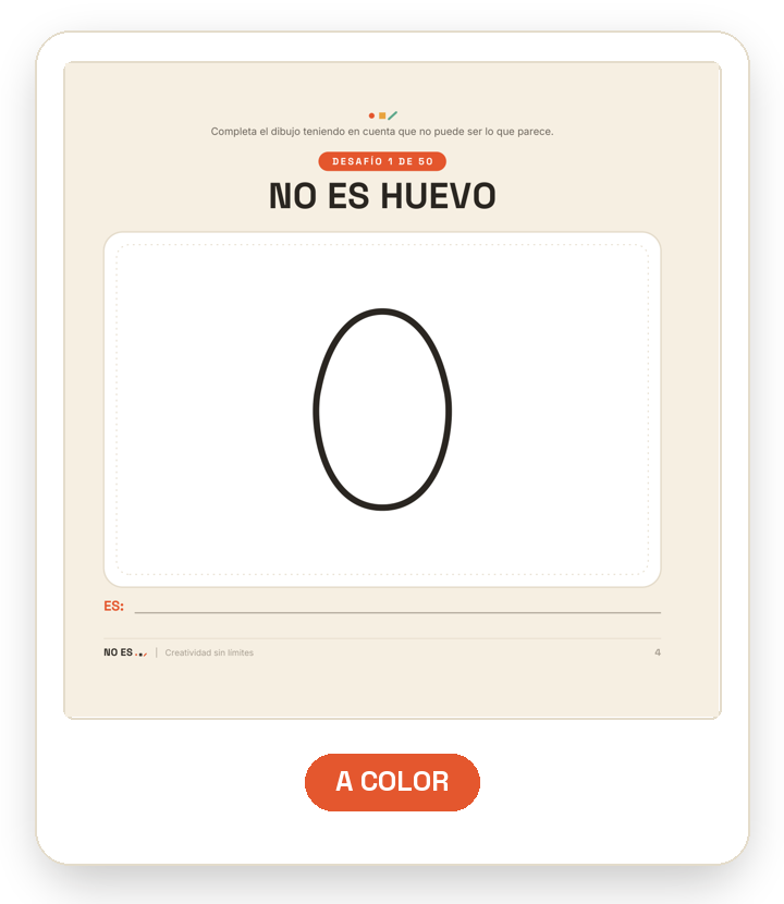 Ejercicio de acertijo visual que muestra una figura de forma ovalada, indicando que no es un huevo.