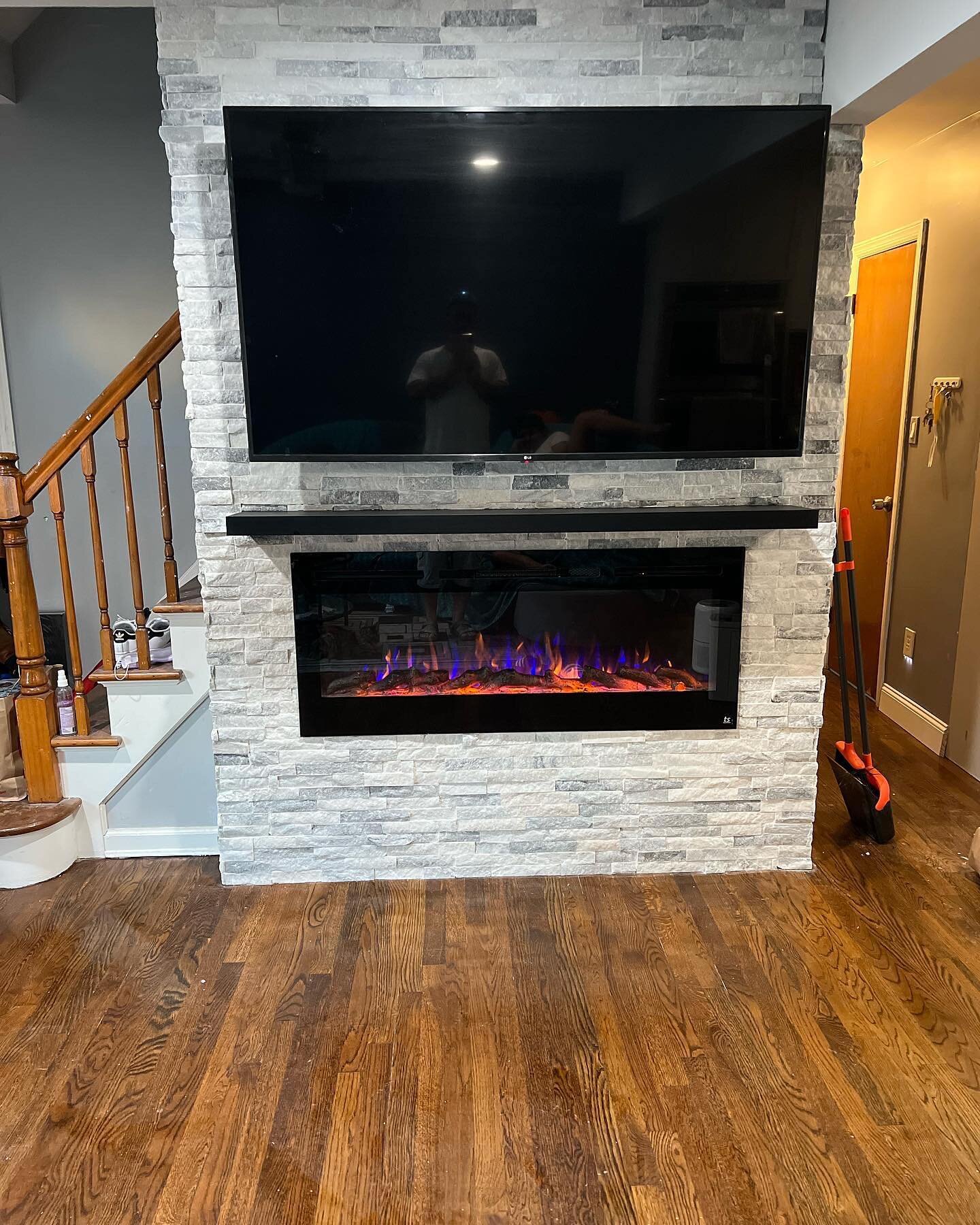 Stone and fire place installation