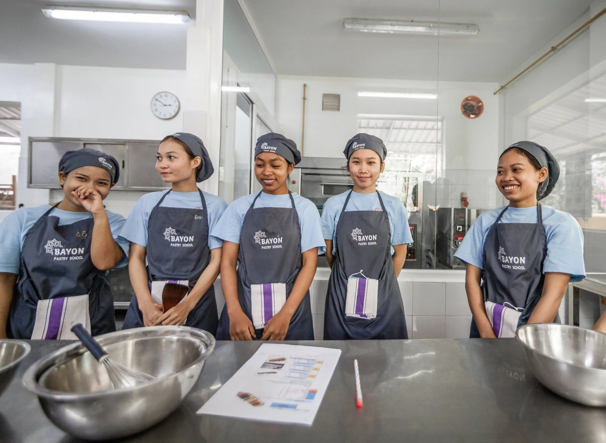 Students during pastry class