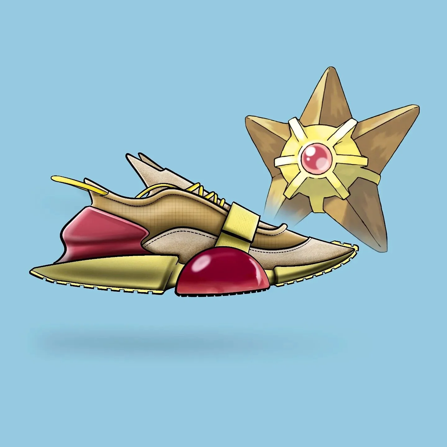 120/151: Staryu. Been sitting on a couple designs for a while. About time I started posting agin. Here's one of them

#staryu #pokemon #footweardesign #callingallcreators #lacelessdesign #conceptkicks #ckinspiration #instakicks #sneaker #footwear #de