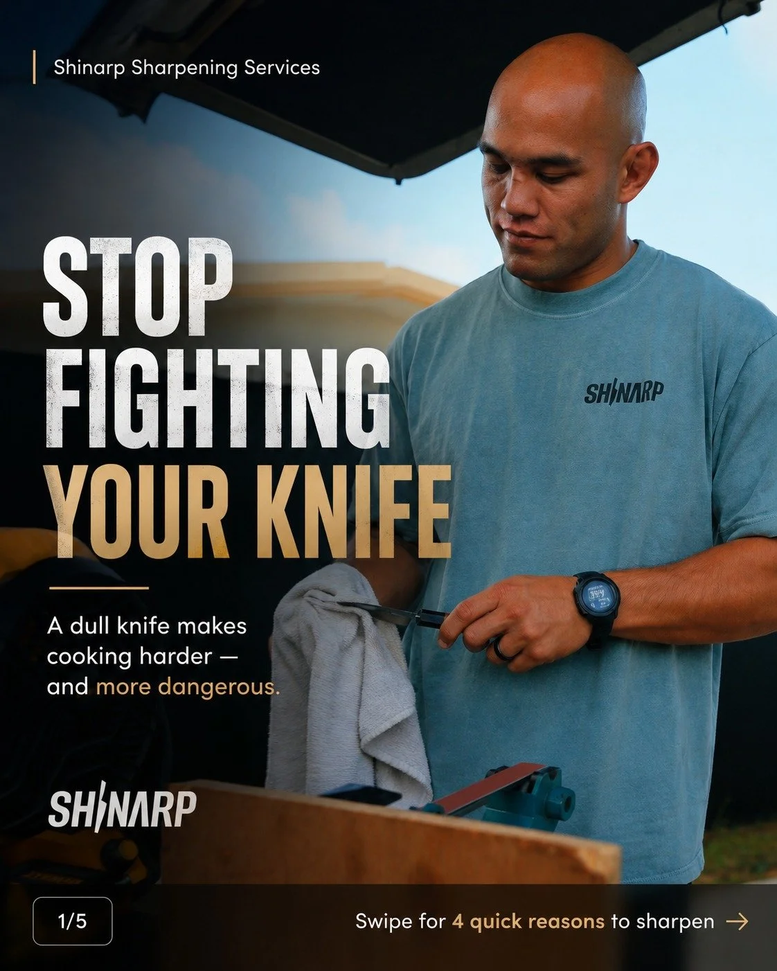 Stop fighting your knife.

If you&rsquo;re smashing tomatoes, slipping on onions, or forcing your blade through food, your knife probably isn&rsquo;t doing its job anymore.

A dull knife doesn&rsquo;t just make cooking harder &mdash; it can make it m