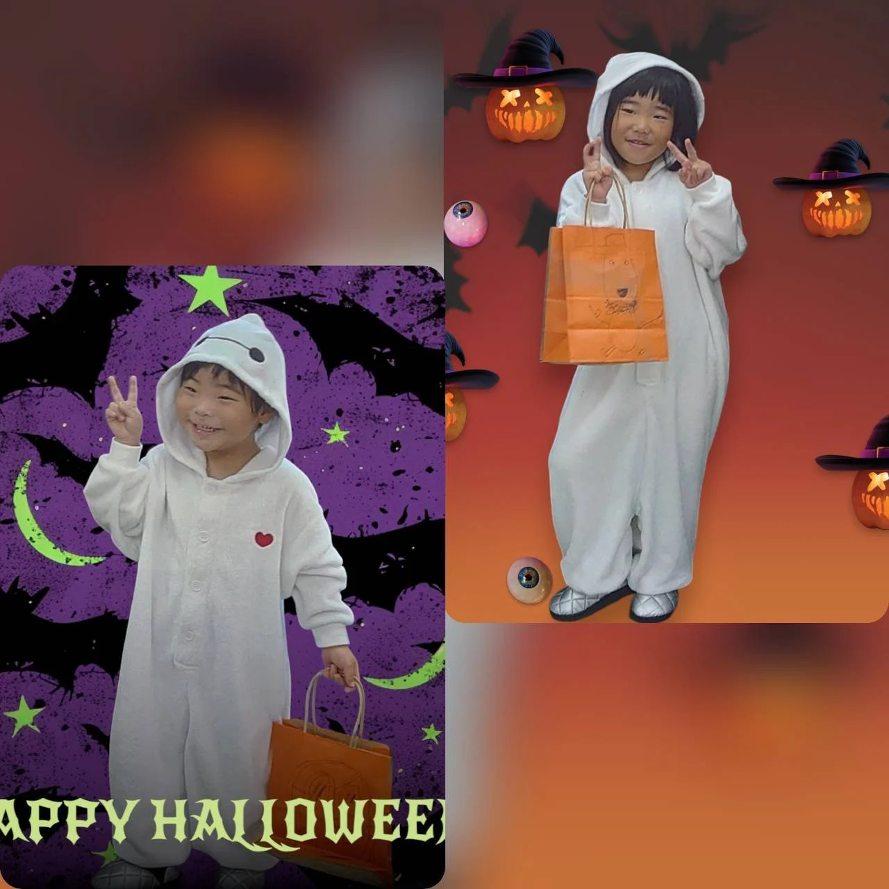 Hello!
Happy Halloween!!🎃

さあ、始まりました！
毎年恒例のコネクト英会話の
ハロウィンウィーク！
10/28(火)から11/1(土)まで
小学３年生以下のクラスは、
ハロウィンスペシャルレッスン！
子供たちは、ハロウィンの仮装をして
レッスンにやってきます。
トップバッターは、ベイマックスの
コスチュームで来てくれた可愛い姉弟。
先生たちもレッスンの時は仮装します。
どんな仮装か、お楽しみに！🥰

※実際は先生と一緒の集合写真でしたが、
先生の仮装のネタバレ防止の