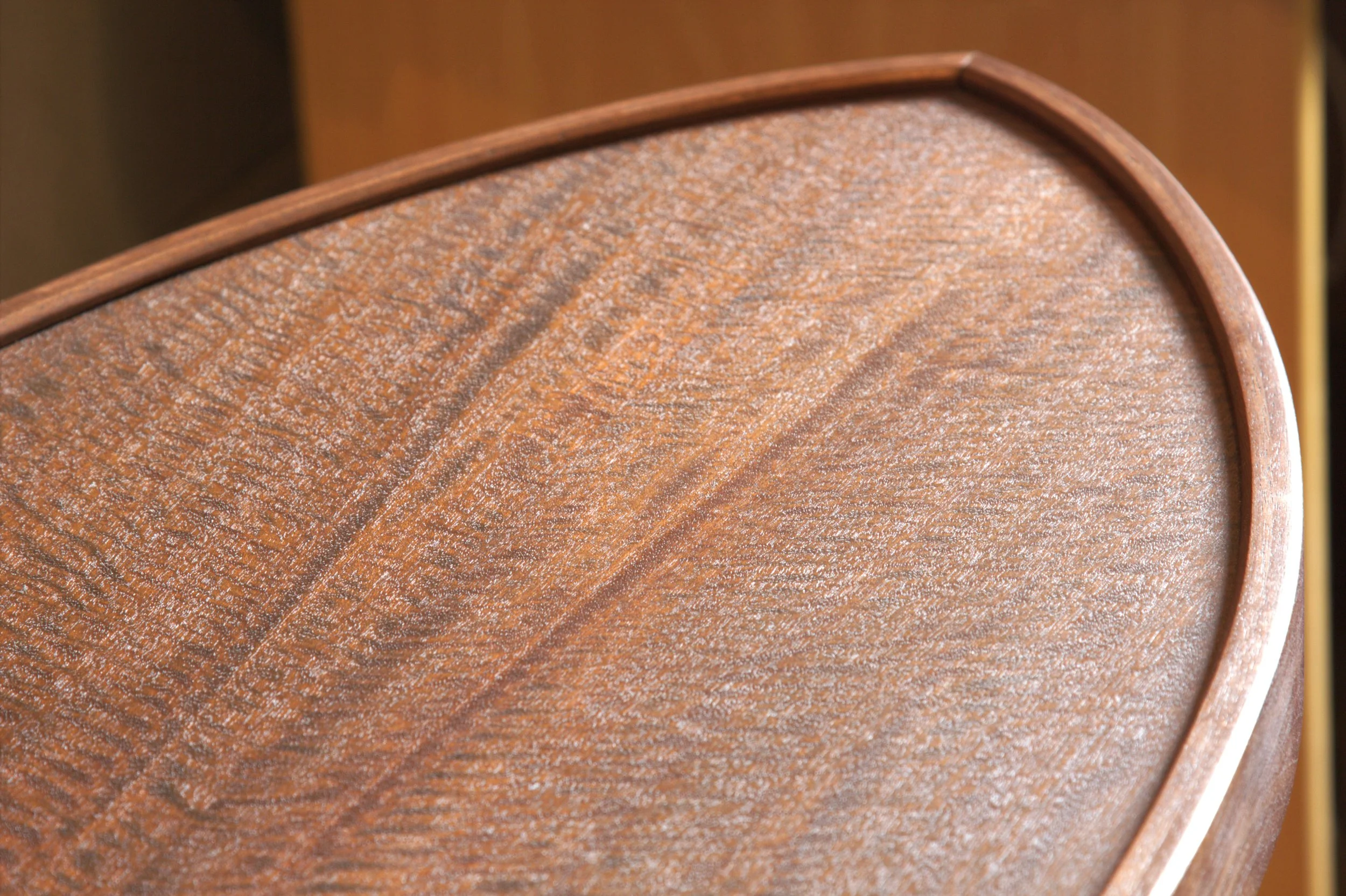 Moire console table walnut top mahogany veneer closeup.jpg