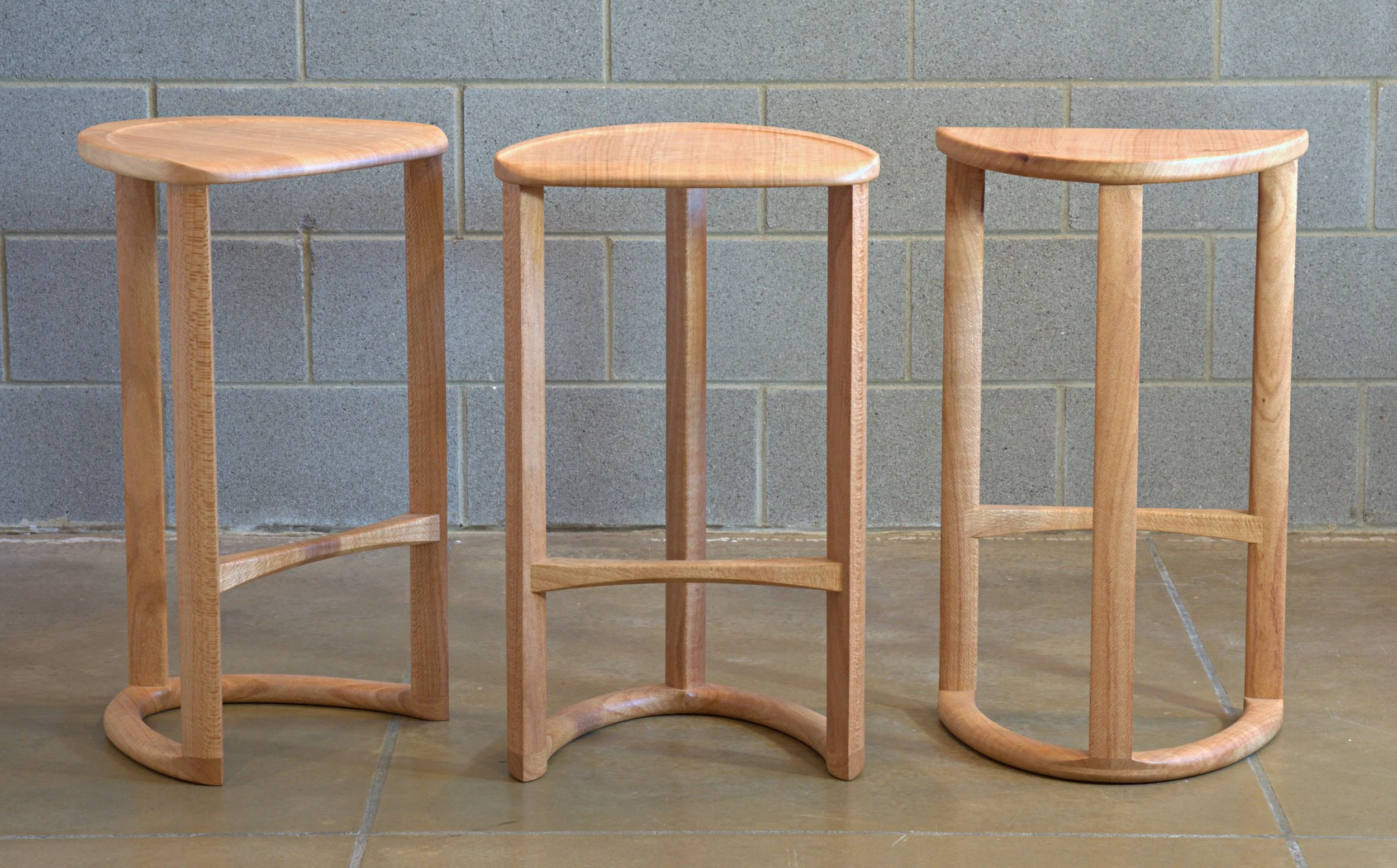 3 silky oak stools front view.jpg