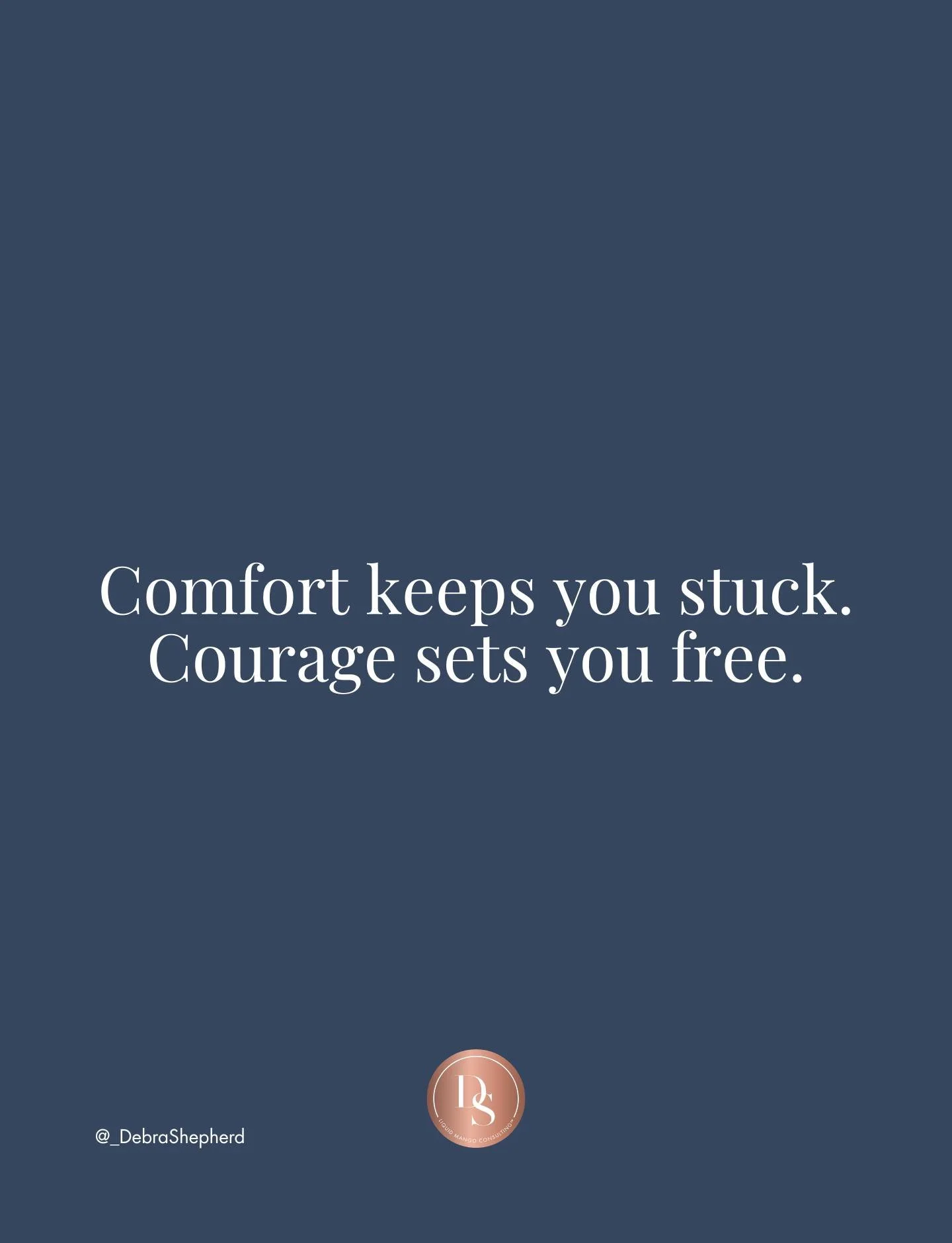 Comfort keeps you stuck. Courage sets you free. Ready to take one courageous step? 💌 DM me the word BREAKTHROUGH to get started.