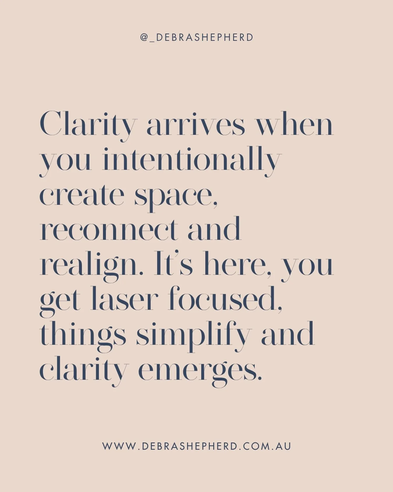 Clarity arrives when you intentionally create space, reconnect and realign. It&rsquo;s here, you get laser focused, things simplify and clarity emerges. 

Save this as a reminder for when you need it.
 
 
 
 
 
 
 
#visibilitycoach 
#humandesigncoach