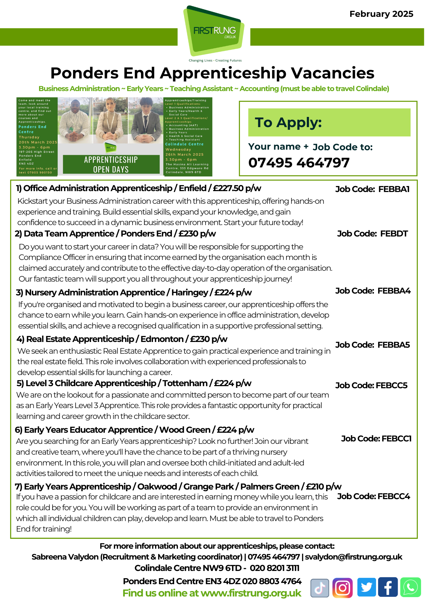 Current Vacancies — First Rung