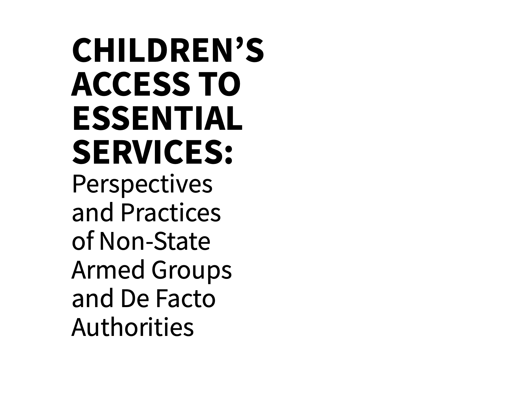 Children’s access to essential services
