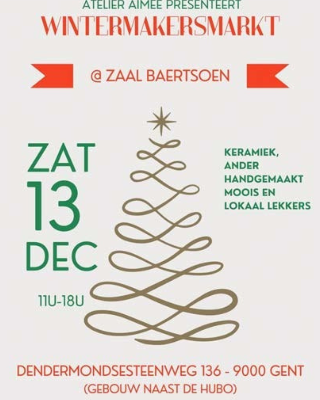Wintermakersmarkt bij Atelier Aimée in Baertsoen