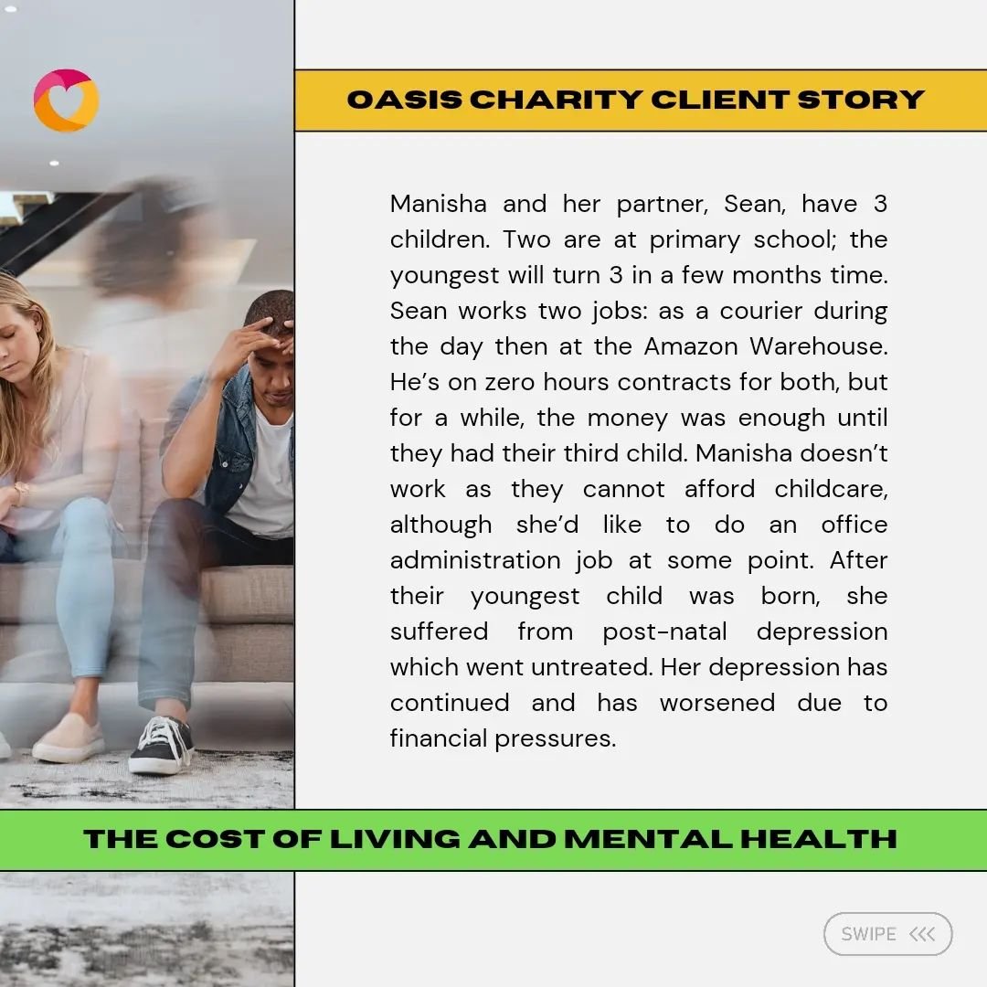 In the shadows of financial strain, mental health suffers. Manisha's story highlights the harsh realities many families face. At Oasis Charity, we're committed to providing compassionate understanding and support for those struggling with mental heal