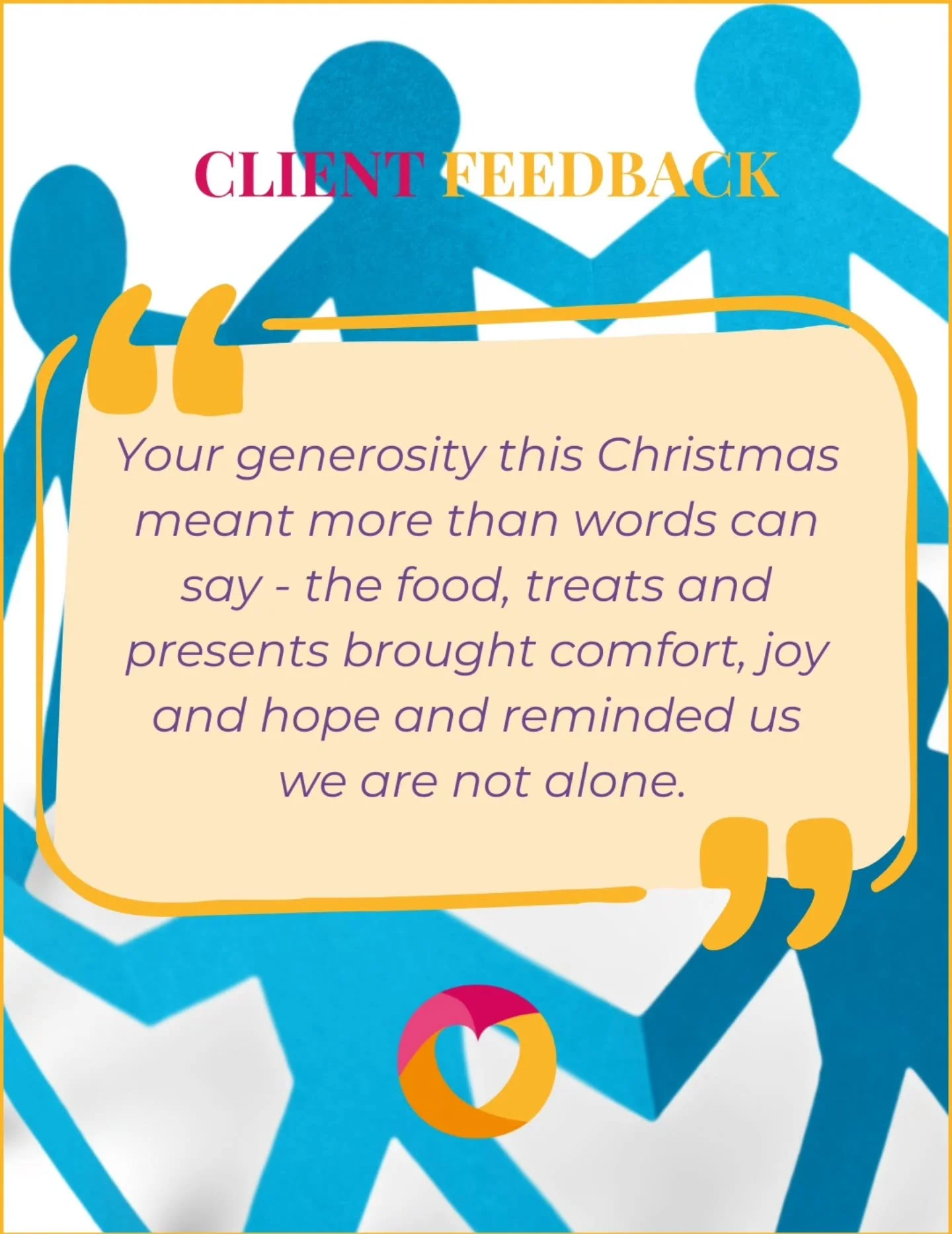 Following on from the impact of our Christmas Appeal, we wanted to share the voices of those at the heart of it. 💫

These words come directly from the families you supported this Christmas. They speak of relief, kindness and the comfort of knowing s