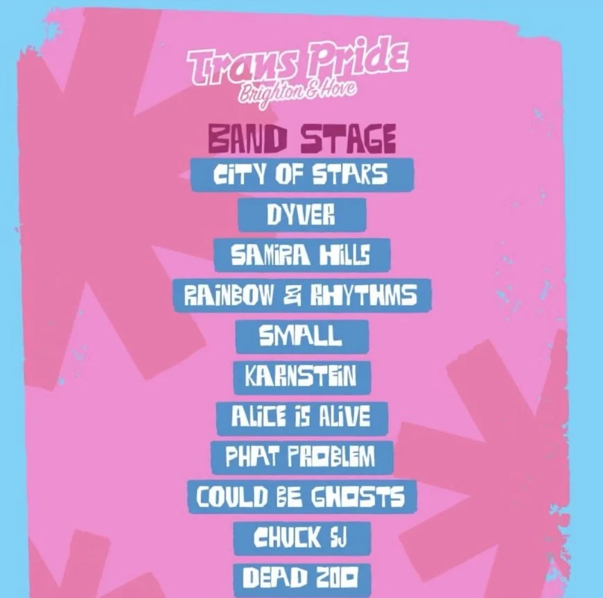 Trans Pride Brighton Band Stage Line-up