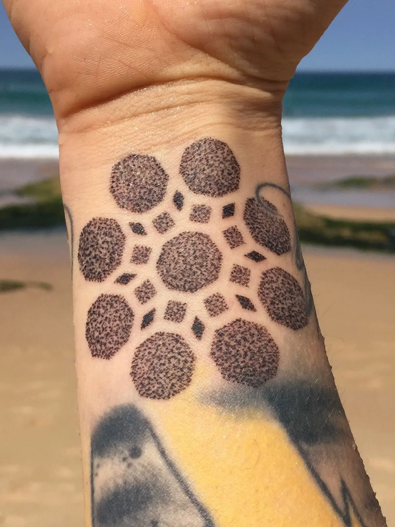 Eight years ago exchanging numbers with @setharcane 🖤 
A tessellation  representing each of our personal numbers, 8 &amp; 4  for me and the Uranus symbol for him (my idea, can&rsquo;t remember why other than it was supposed to represent me and the n