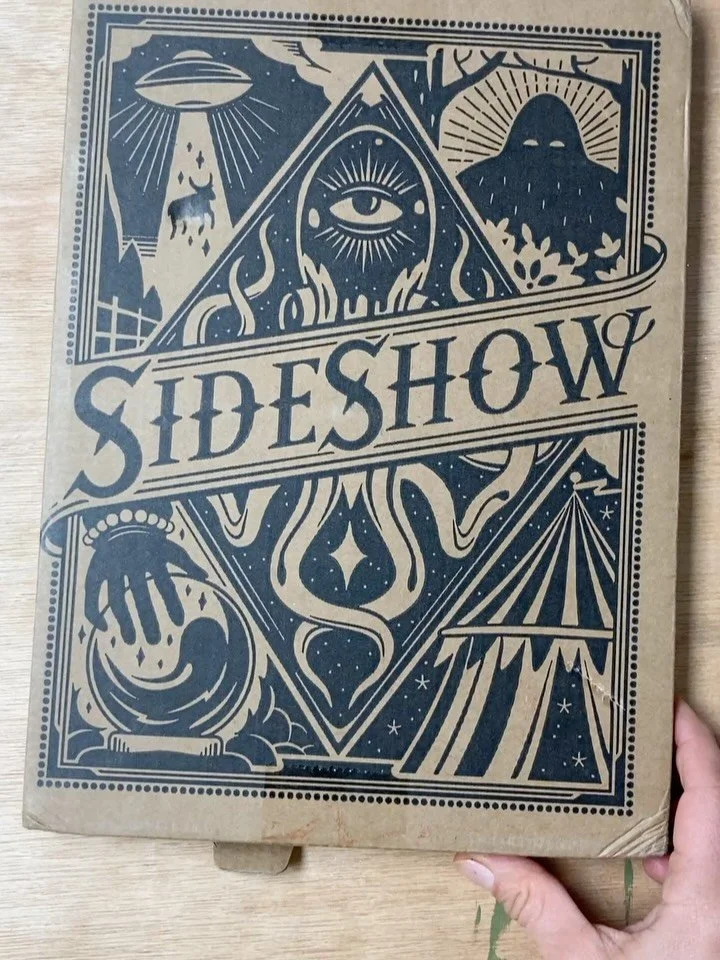 Brilliant mail day! 💌🎪 
Thank you so much Josh and Travis @blackdaggerbooks for including me in your latest book SIDESHOW 📚🐍
Beautifully put together, love all the little textures and details.✨ 
A great addition to any tattoo artist, or else, boo