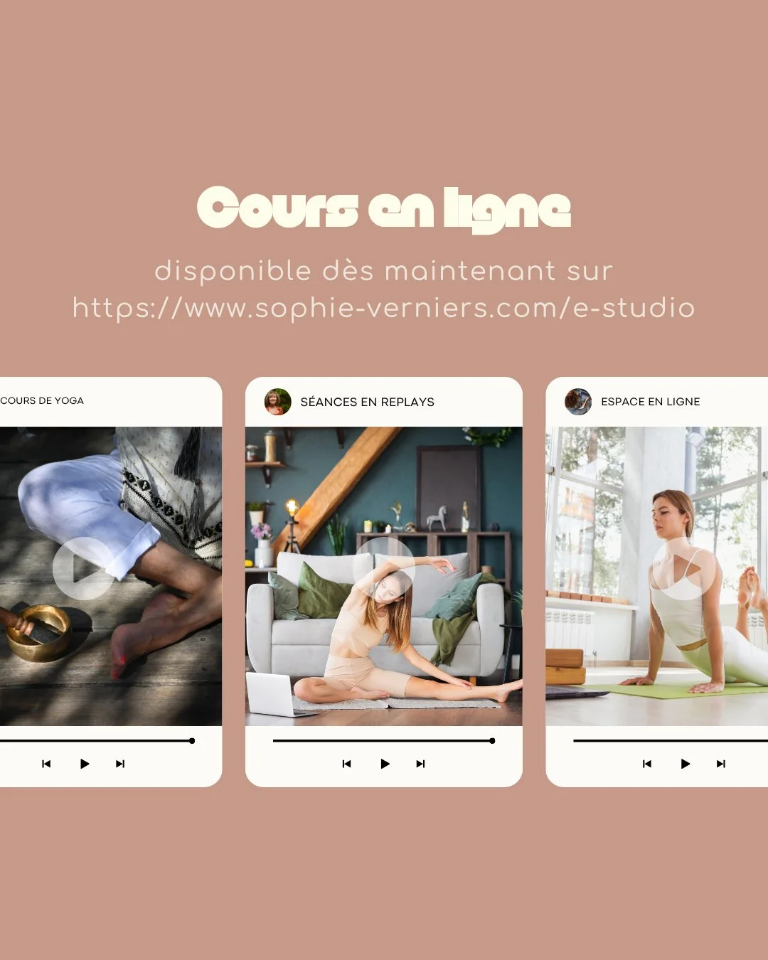 LE E-STUDIO

Et si votre s&eacute;ance de yoga venait jusqu&rsquo;&agrave; vous ?
Pas toujours simple de se d&eacute;placer jusqu&rsquo;au studio ou de faire entrer un cours dans un agenda d&eacute;j&agrave; bien rempli. C&rsquo;est aussi pour cela q