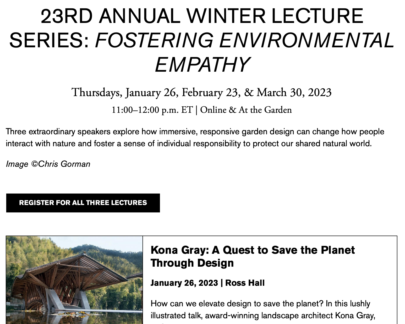 Winter Lecture Series