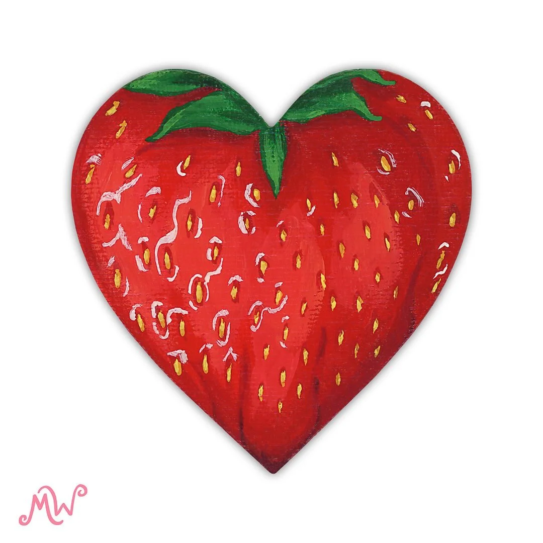 I think we&rsquo;re alone now&hellip; 🍓💕

Just you and this sweet little strawberry. Hand-painted and one of a kind, snag it before someone else does 💌

#HandmadeMagnets #OneOfAKind #heart #strawberry #painting