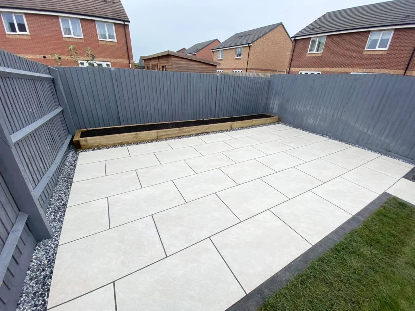 patio seating area and fencing in Staffordshire