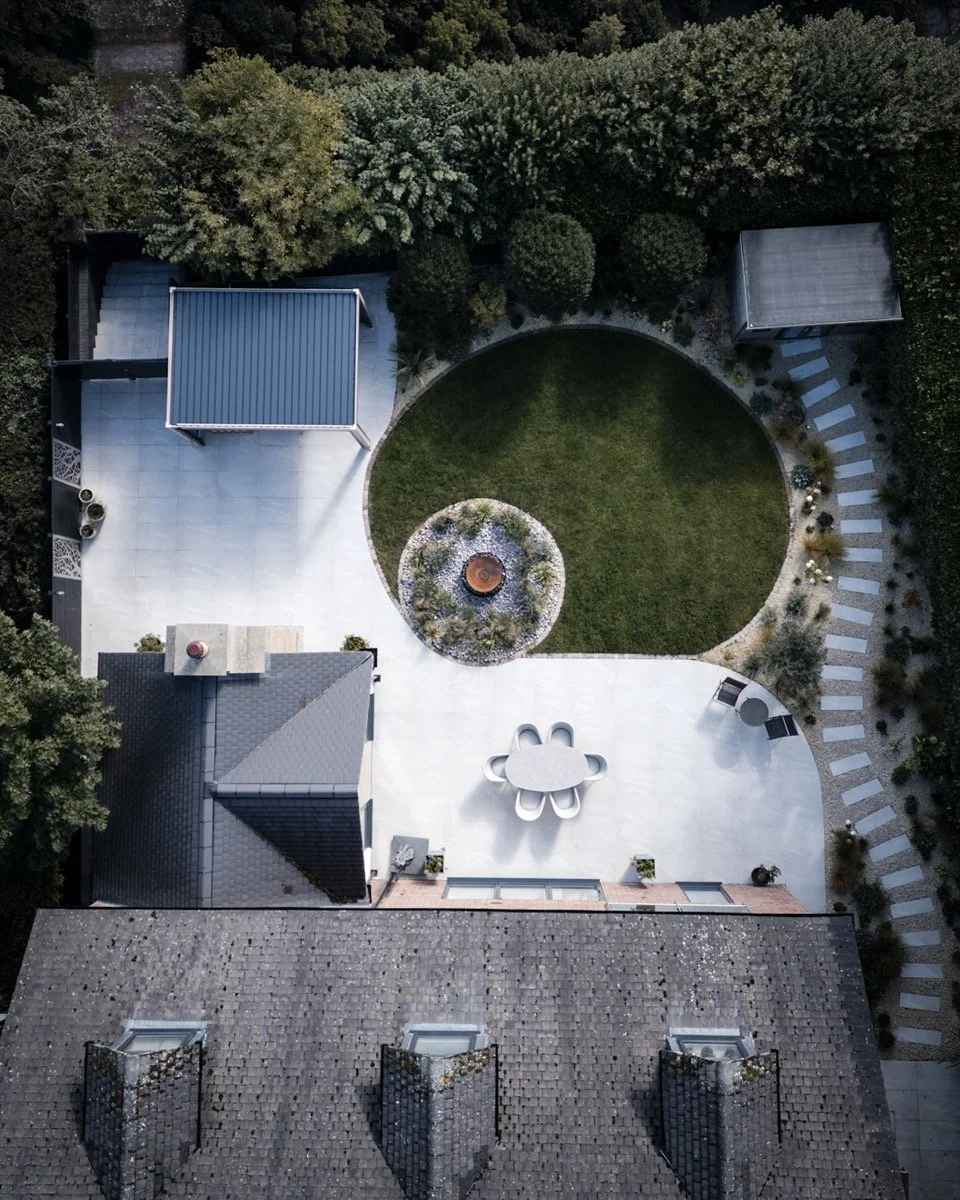 Contemporary garden transformation featuring a luxury pergola, modern fencing and carefully designed planting.