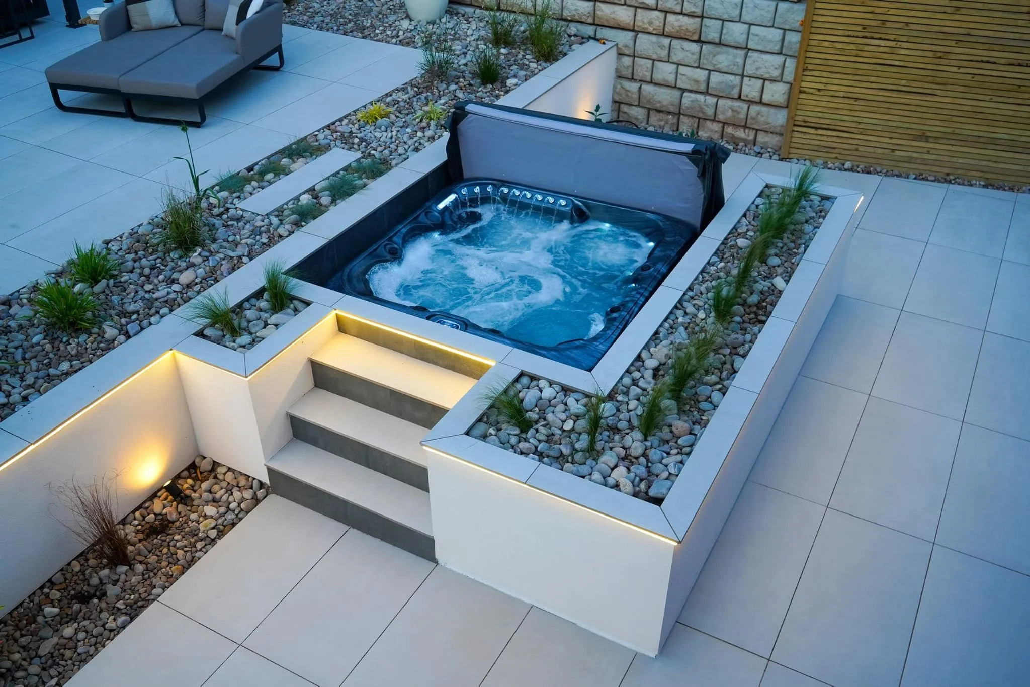 Seamless integration of a swimming pool into the landscape for a luxurious retreat.