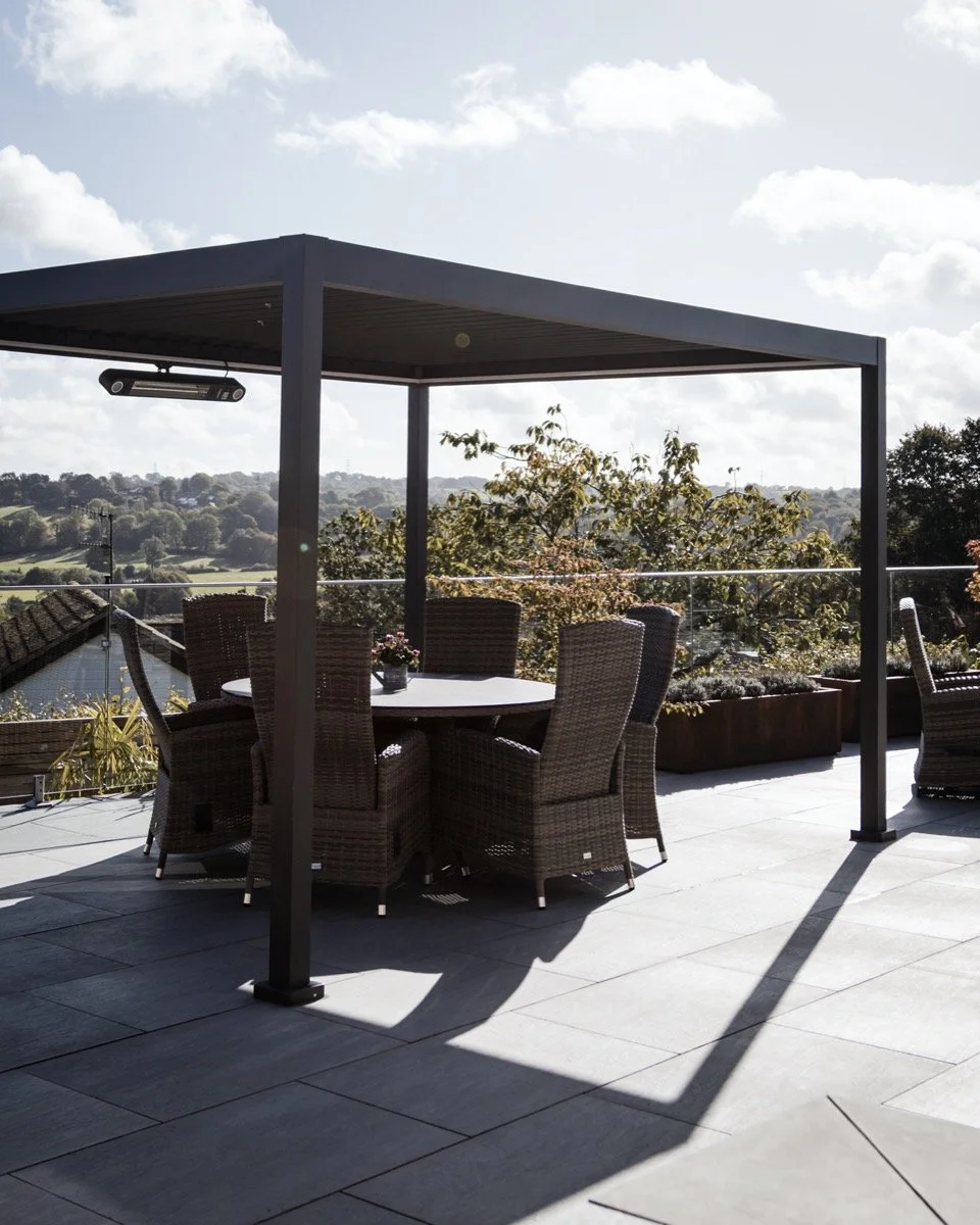 Premium outdoor landscaping project with modern garden features
