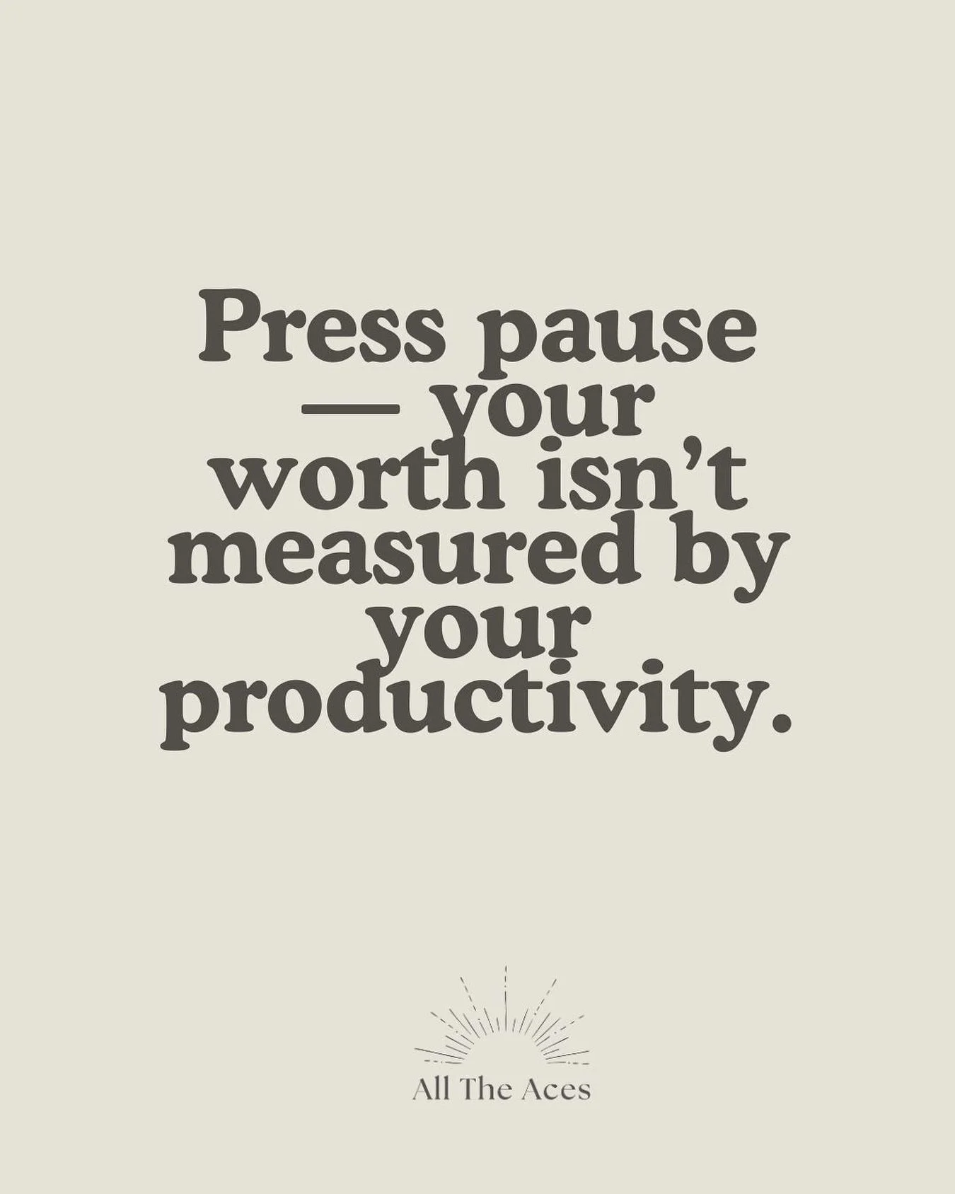 ✨ Press pause — your worth isn’t measured by your productivity.
A little reminder for the days when you’re chasing the to-do list, feeling like rest is something you have to earn.
You don’t.
You’re allowed to pause, t