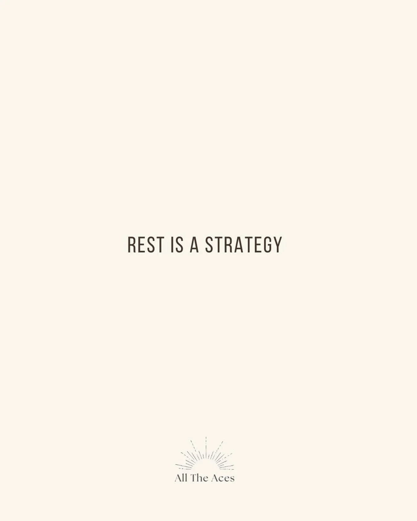 Rest is a strategy.

Not a setback, not a luxury, not something you &ldquo;earn.&rdquo;
It&rsquo;s the thing that brings you back into your body, back into your clarity, back into your power.

Pause on purpose today &mdash; your future self will than