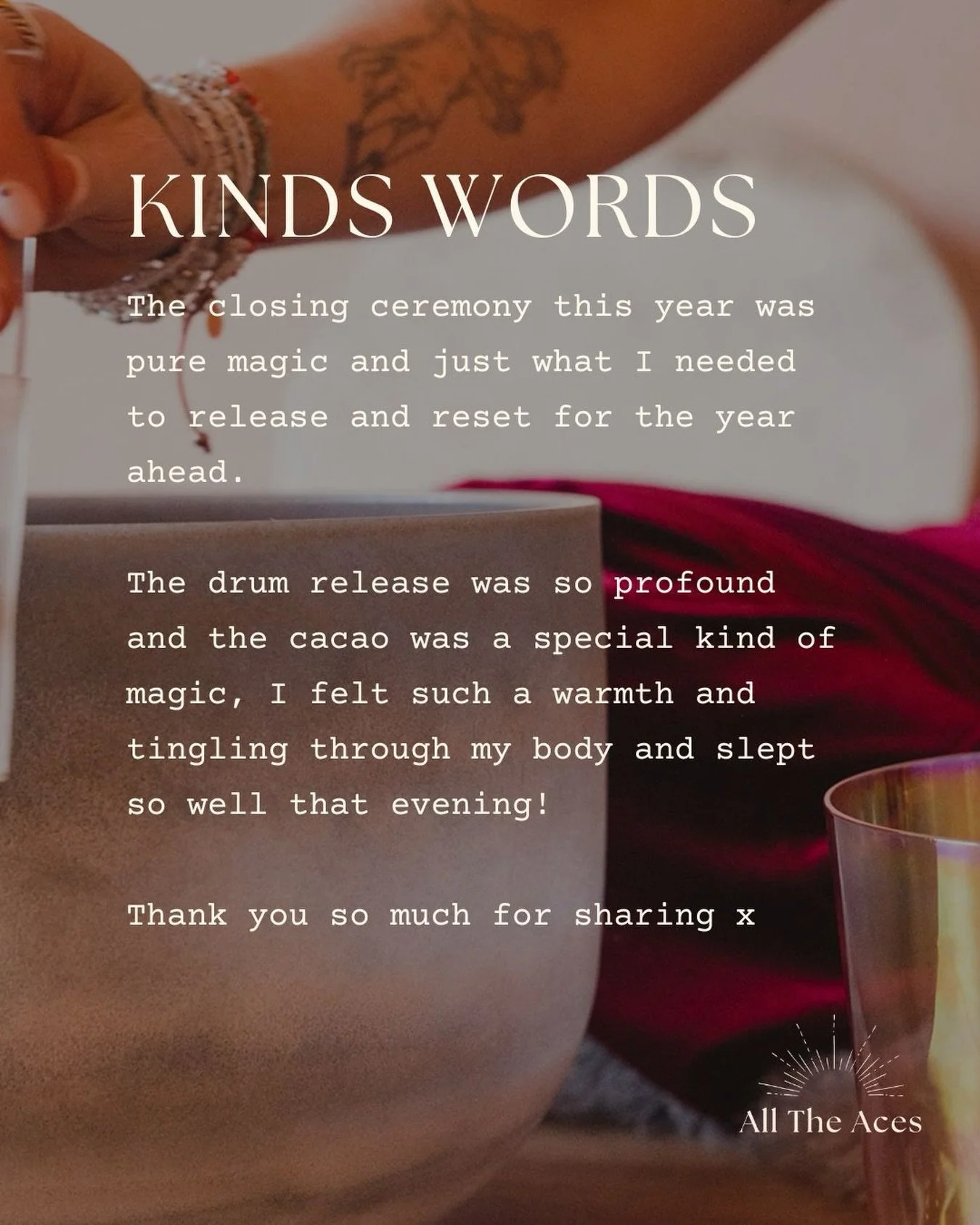 Kind words like these land so deeply.
They remind me why this work matters &mdash; the slowing down, the releasing, the remembering of the body and the heart.

To be trusted with someone&rsquo;s nervous system, their rest, their exhale&hellip; it&rsq