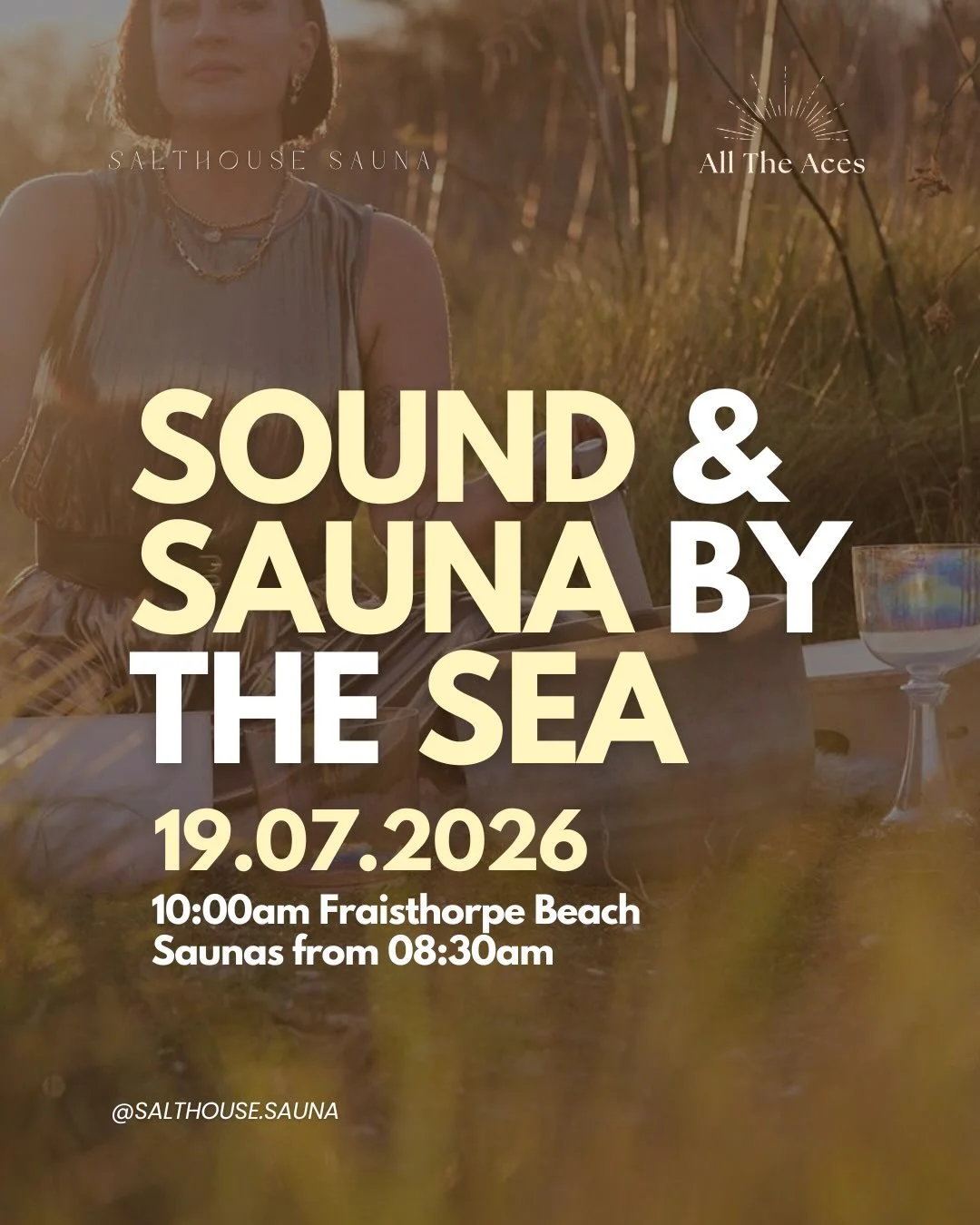 We&rsquo;re back on the beach 🌊

Sunday&rsquo;s Sound and Sauna @salthouse.sauna at Fraisthorpe Beach ✨

Sea sand sauna and sound. Come lay it all down for a little bit. 

Just a couple of spaces left &hellip;

Comment &ldquo;Sound&rdquo; and I&rsqu
