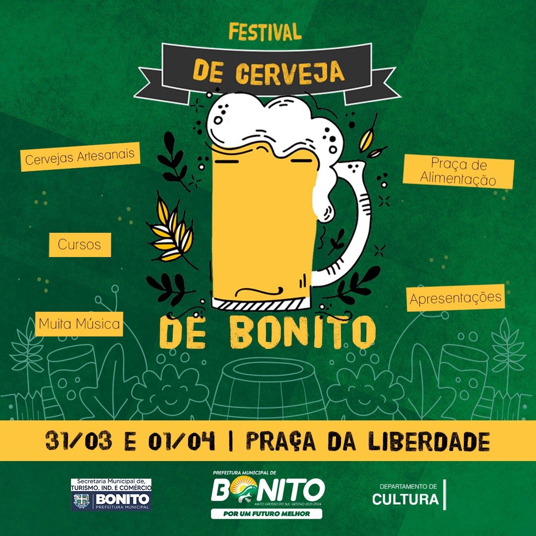 Bonito promove I Festival de Cerveja Artesanal no final de março