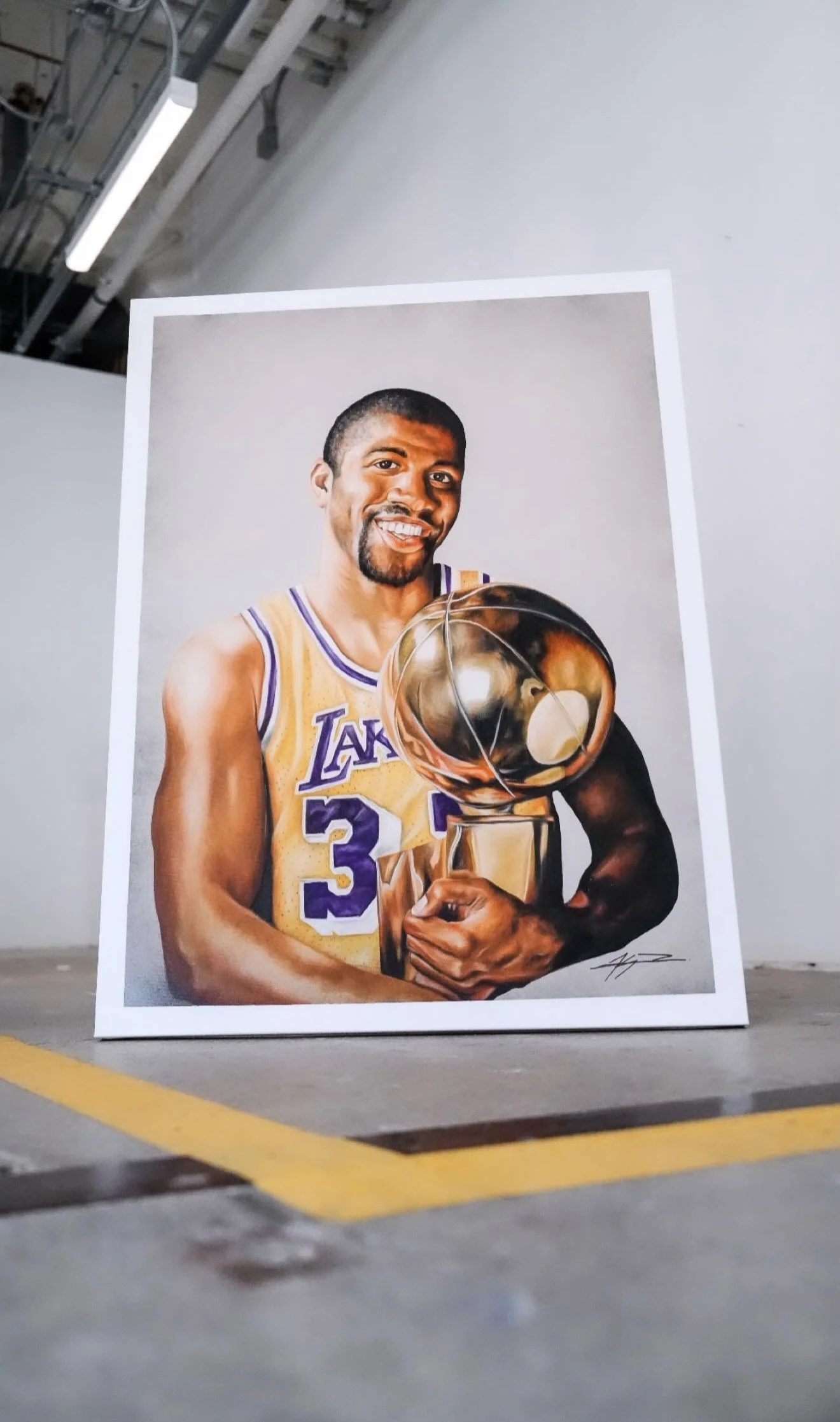 Patel, Kyan . Magic Johnson, 2026 
Oil on Canvas 30in. x 36in.