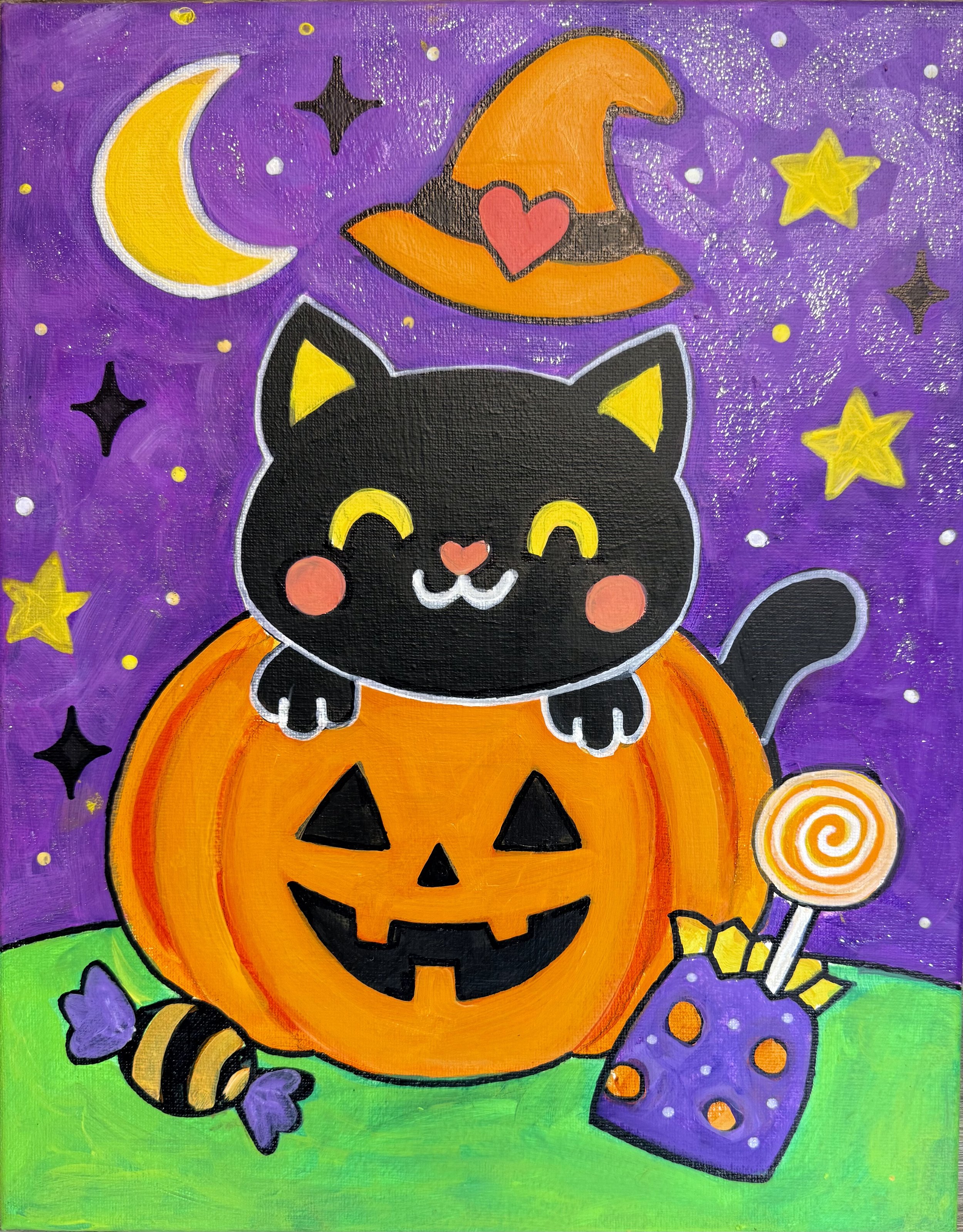 Pizza & Paint Night - Pumpkin Cat -October 16th