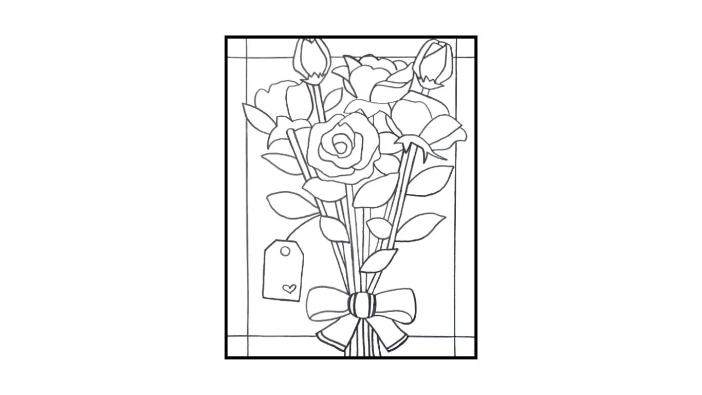 Bouquet of Roses: Pre-Drawn Canvas