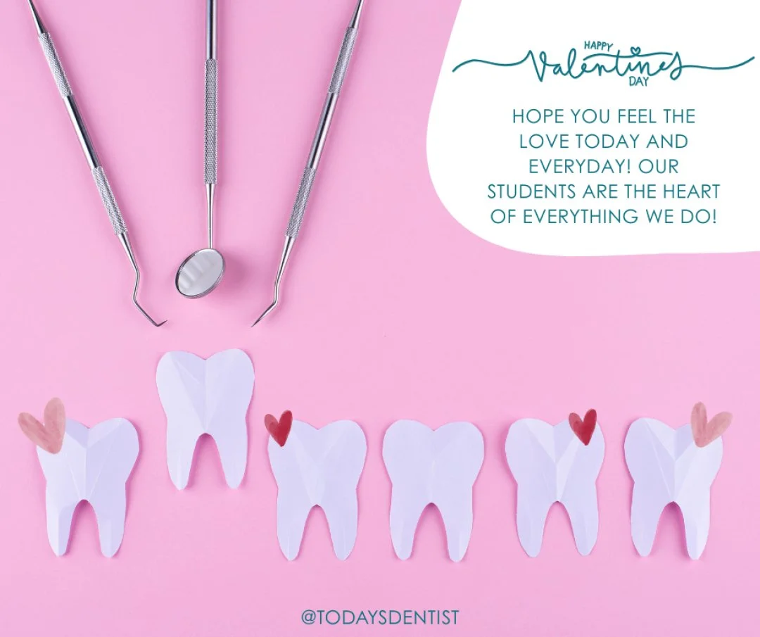 We love teeth, and we love our students! 
Happy Valentine&rsquo;s Day from all of us!

#love #loveteeth #smilelover #smilemaker #dentalbaddie #dentalassistant #careerfasttrack #dentalassistingschool
