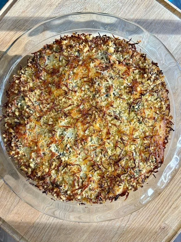 greens and grains gratin