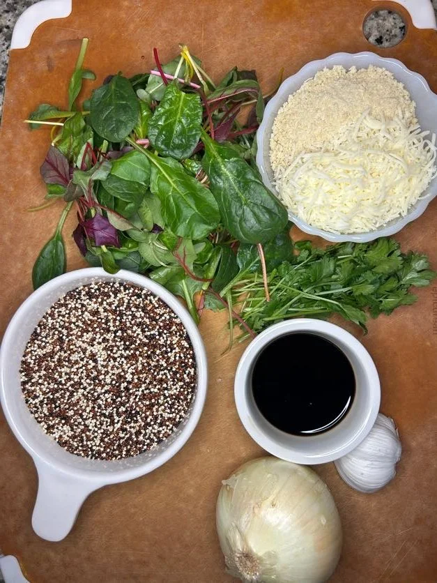 greens and grains gratin ingredients