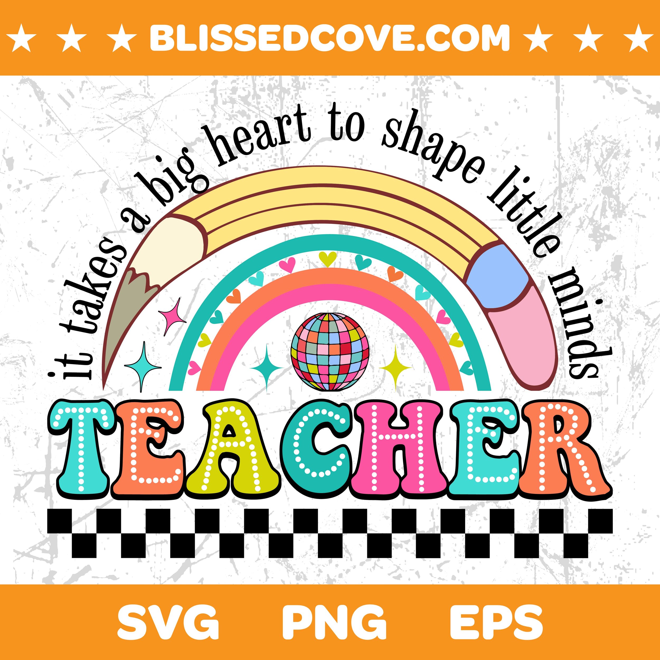 Big Heart Shape Little Minds SVG | Rainbow Teacher Design | Cricut Silhouette Digital Download