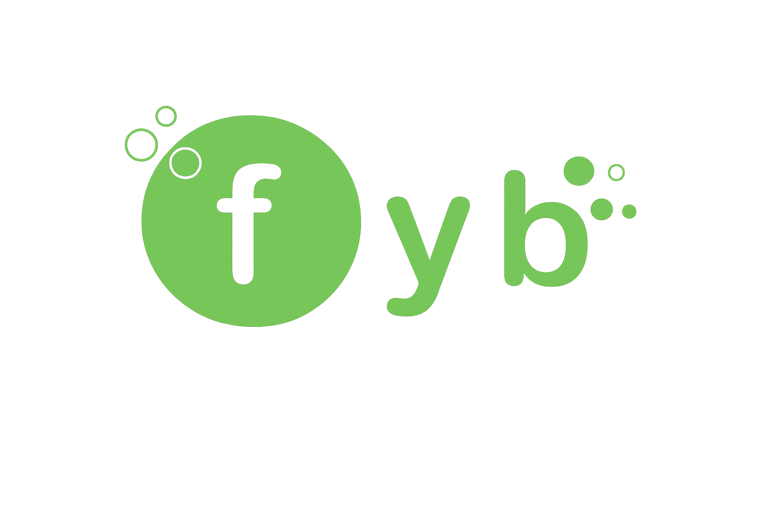 Green and black logo with the text 'fyb' and a lowercase 'f' inside a green circle.