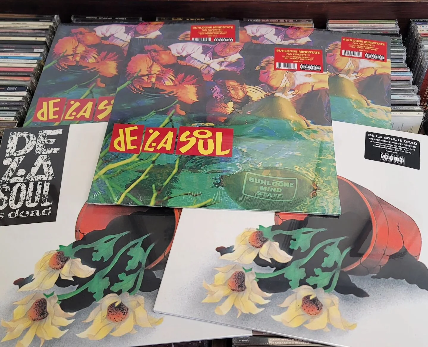 So, all the De La Soul is officially in stock. 

ALSO: We got one more copy of the RSD Macho Man Randy Savage - Be A Man LP. Although, it's up online for a ridiculous price, we don't do that here. 🙄 Keep in mind, there is ONE COPY. We WILL NOT hold 