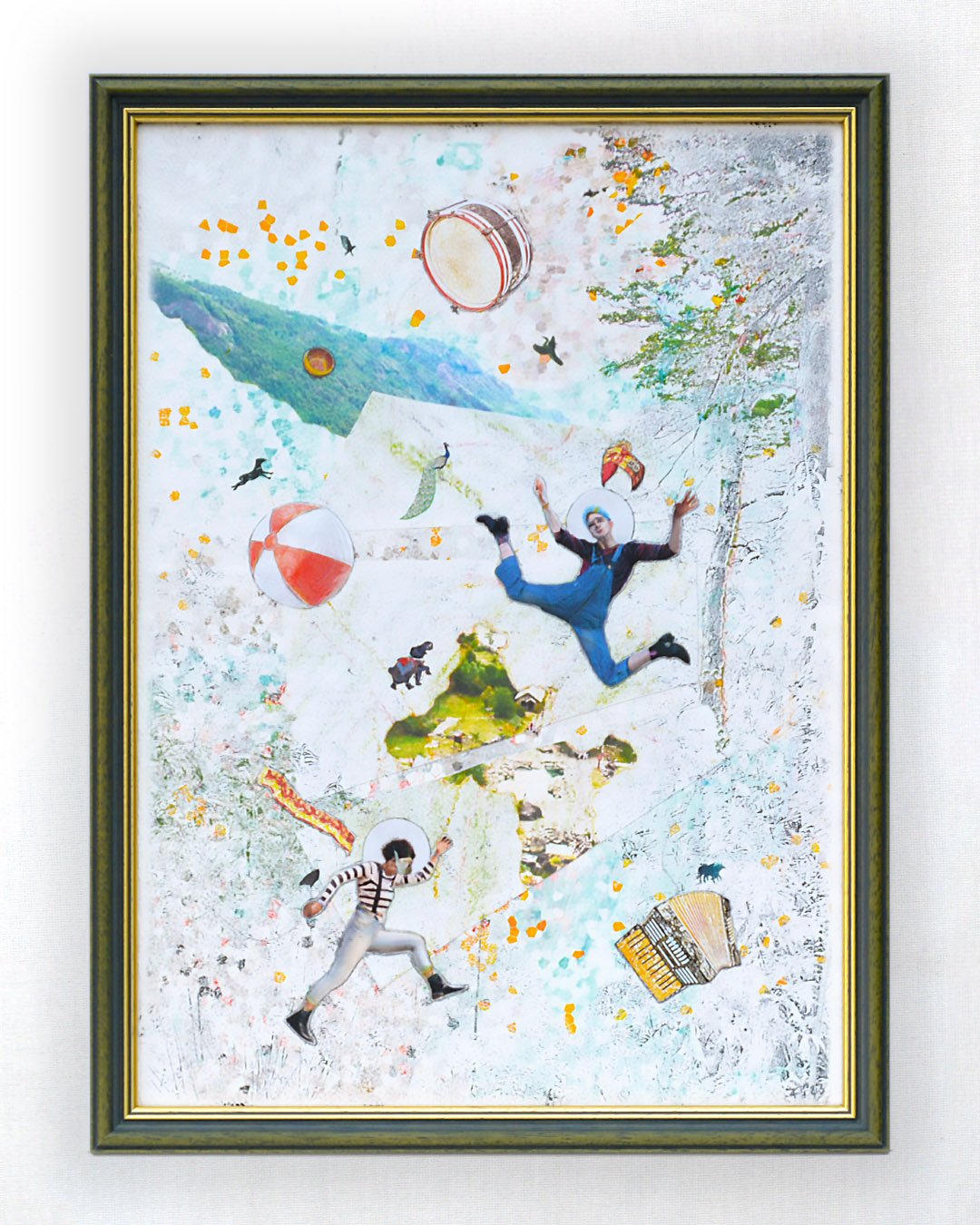 Playing Apsaras, at the Bottom of the Garden
Mixed Media Collage on Khadi Paper
420mm x 297mm (A3)