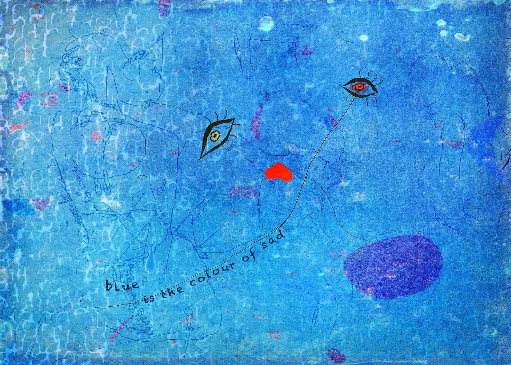 Blue is the Colour of Sad, (After Miró)