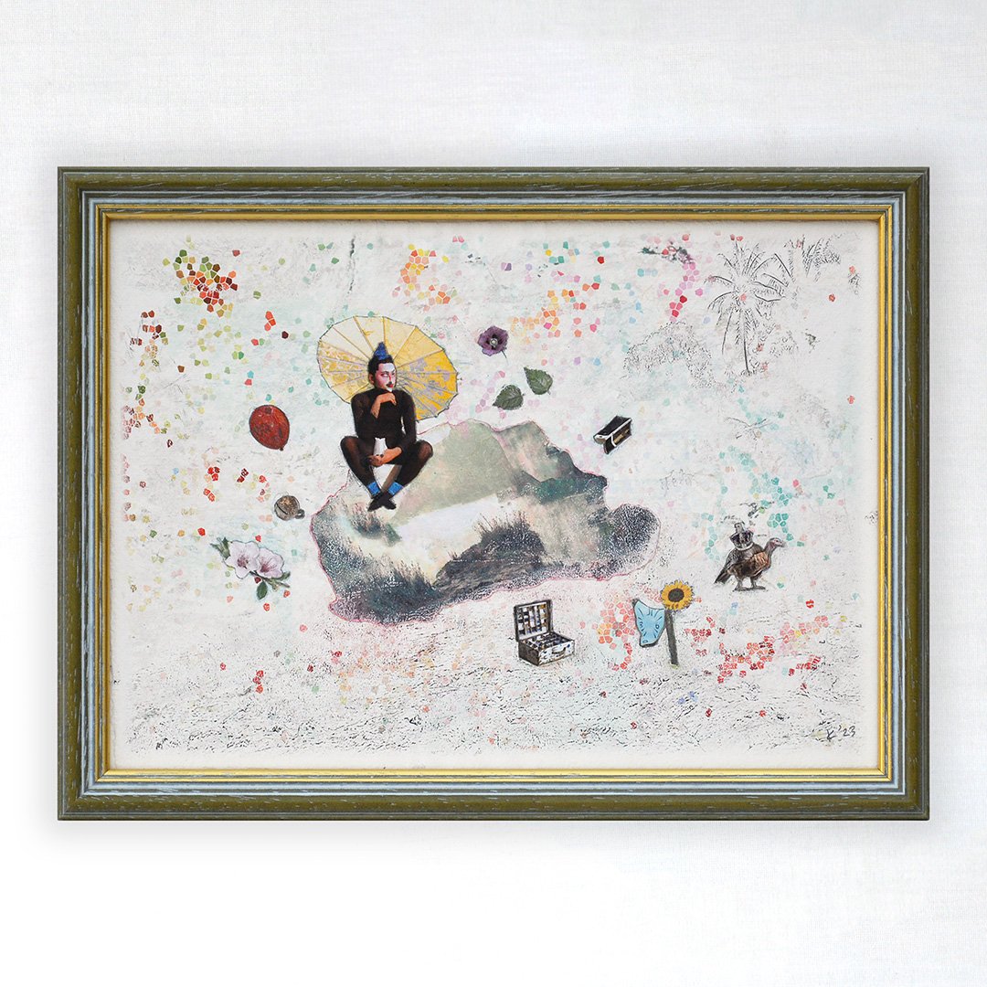 A Brief Study of Knowing Nothing
Mixed Media Collage on Khadi Paper
210mm x 297mm (A4)