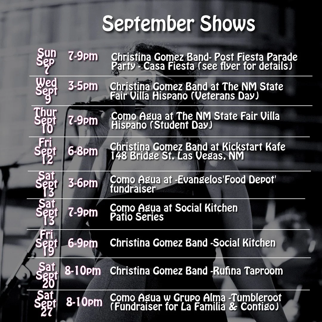 Christina Gomez LIVE in September
