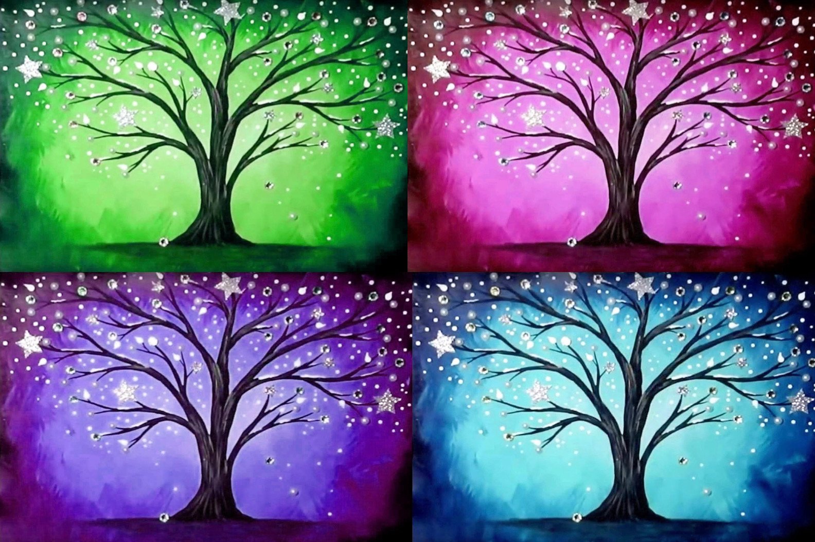 Mimosas and Magic Winter Tree Painting 