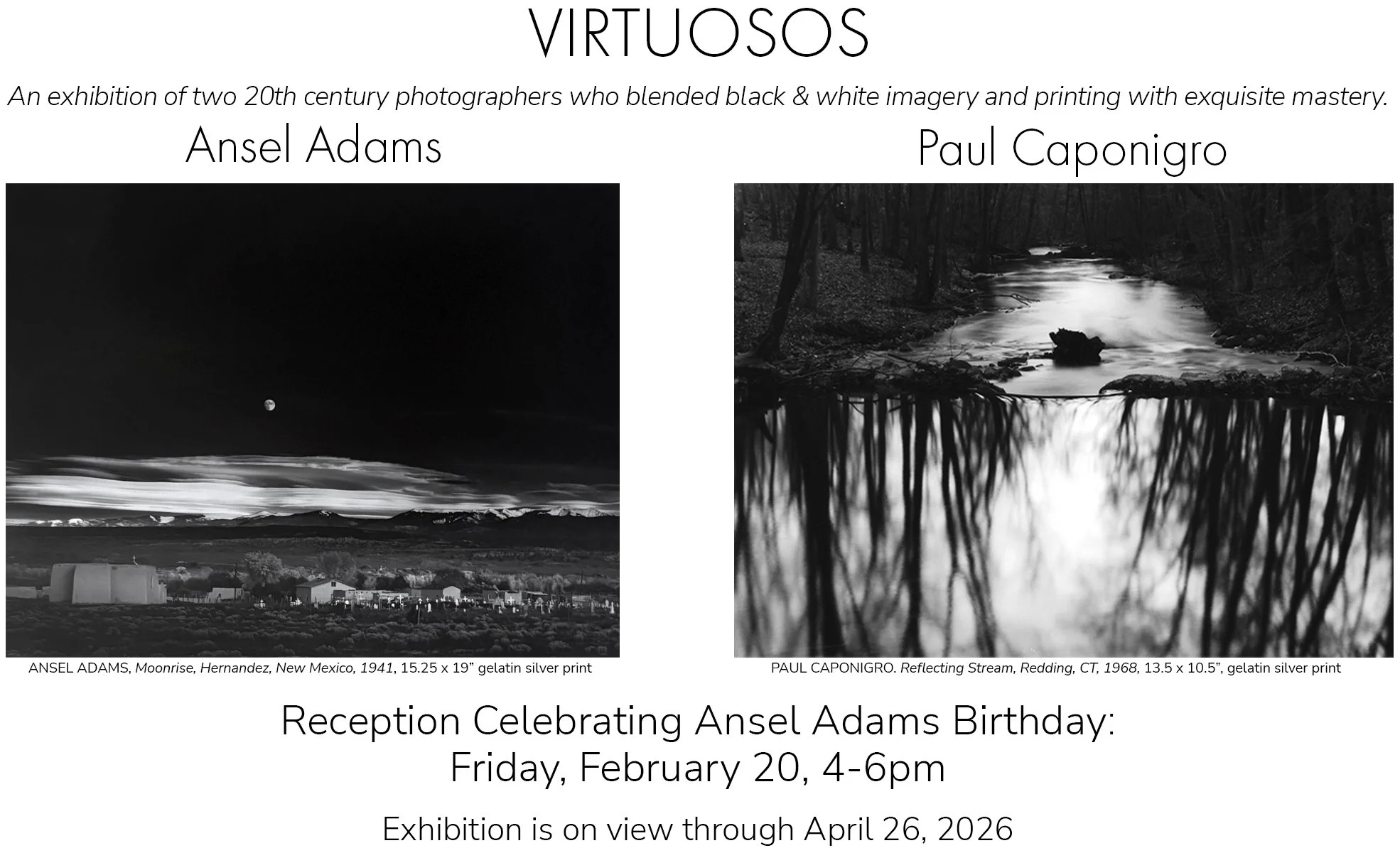 Virtuosos: Ansel Adams & Paul Caponigro