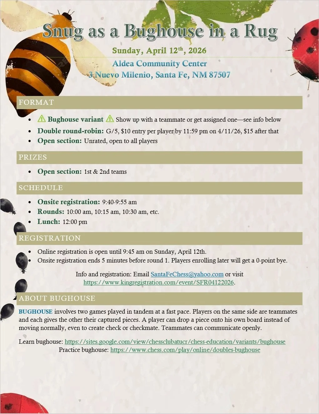 Sng as a Bughouse in a Rug 