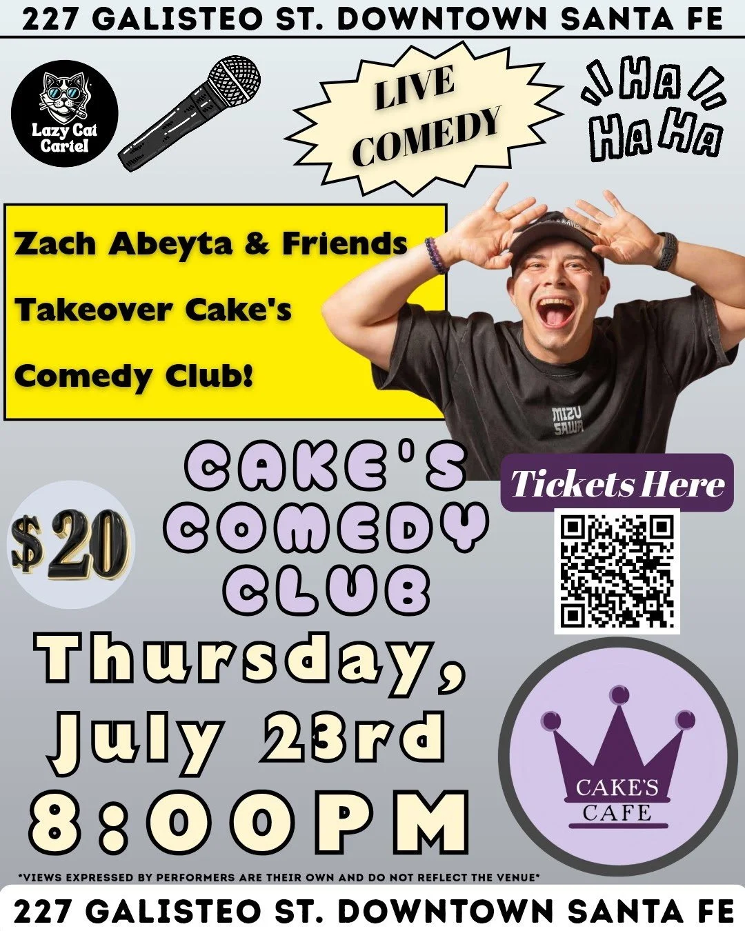 Thursday Night Comedy at Cake's Cafe 