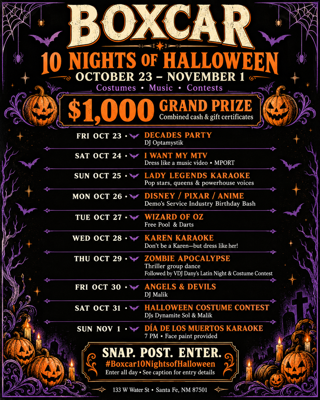 10 Nights of Halloween at Boxcar 